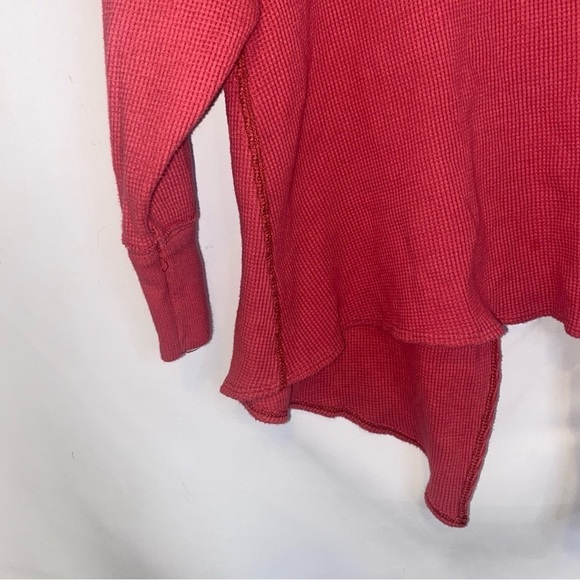 NWOT Free People Amelia Oversized Thermal Top Flor De Mayo Pink Size XS - Picture 7 of 8